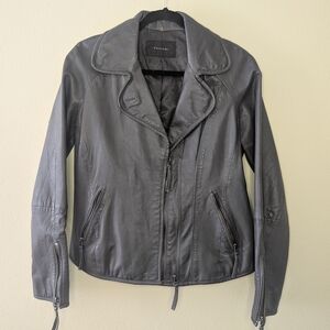 Tahari Black Leather Jacket for Women